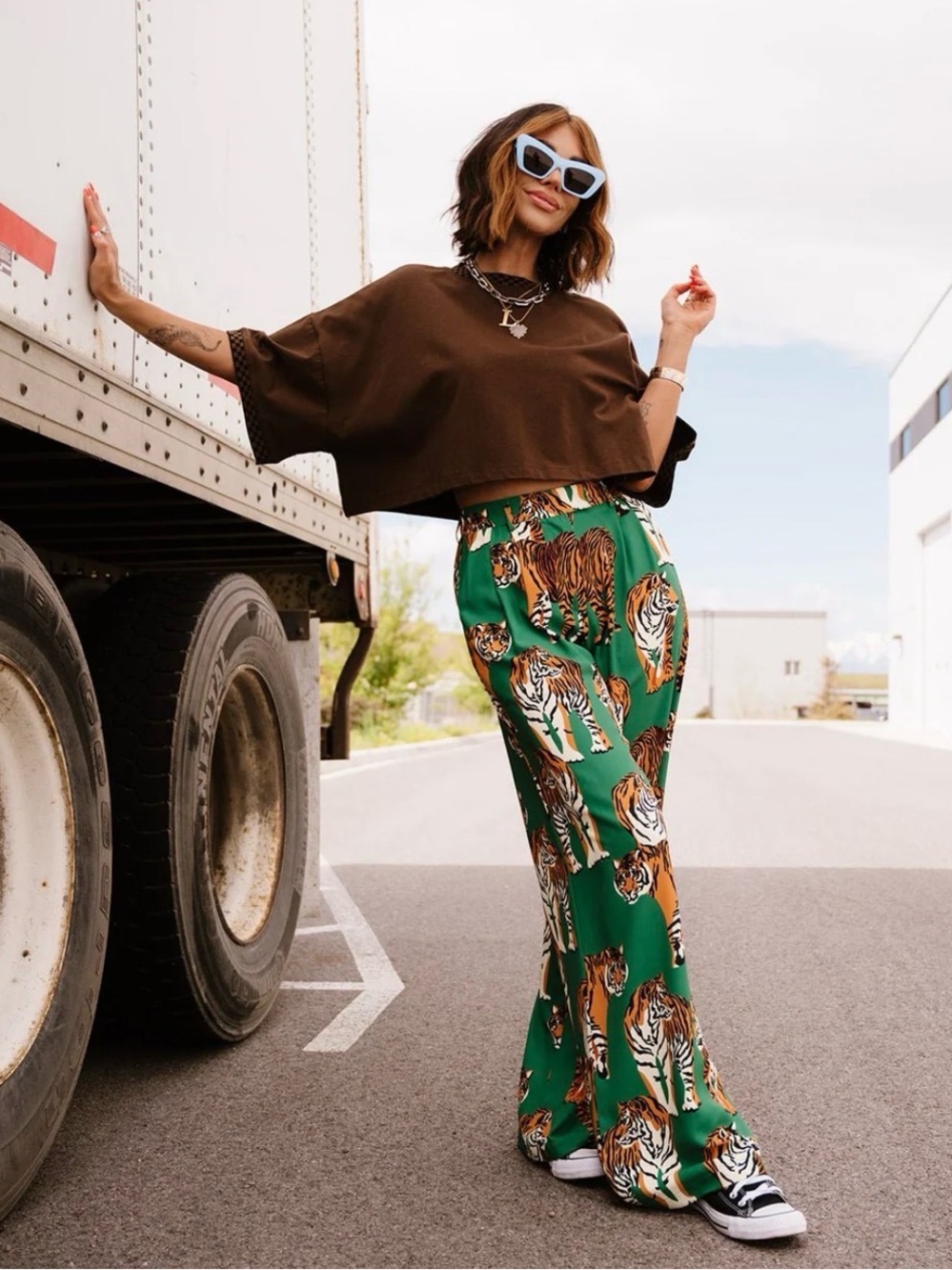 Dressed in Lala Never Taking These Off Trousers Green Tiger Tales - Size Small